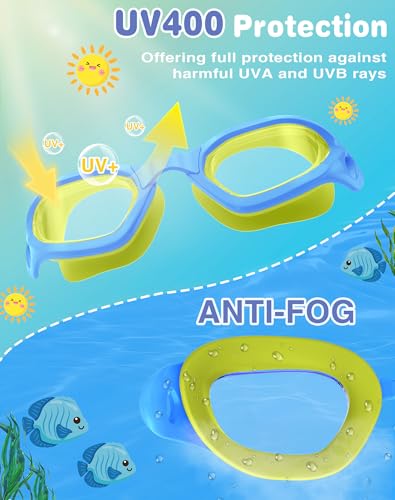 Kids Swim Goggles - Blue & Yellow