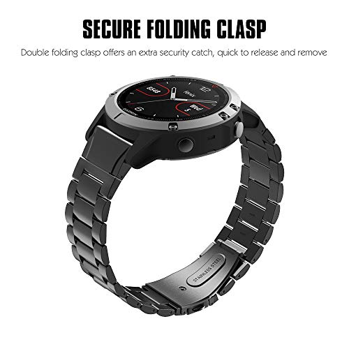 Stainless Steel Watch Band for Garmin Epix gen 2 Fenix 9 Pro 47mm - Black