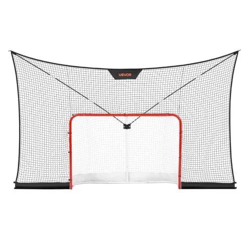 12x7 ft Hockey Goal and Backstop Net Set - Portable Training Aid