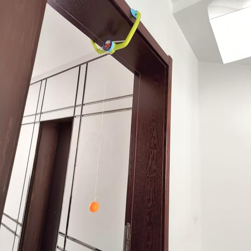 Doorway Ping Pong Trainer Set - Adjustable Indoor Table Tennis Practice Kit with Rackets & Balls