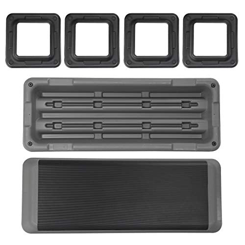 Adjustable Aerobic Step Platform - 43 Inch Black Stepper with 4 Risers