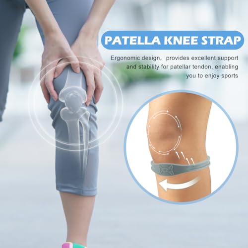 Knee Support Strap for Pain Relief - 2 Pack, Silicone, Adjustable