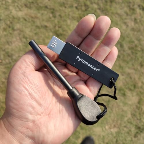 Ergonomic Waterproof Ferro Rod Fire Starter - Black