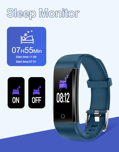 Pedometer Watch - Simple Fitness Tracker, No Bluetooth, Blue
