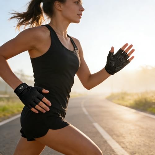 Anti-Slip Breathable Workout Gloves for Gym - Black, Large