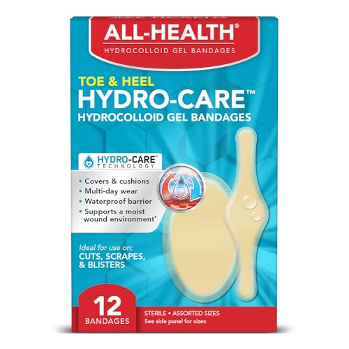 All Health Hydrocolloid Gel Bandages, Assorted Sizes, 12 Count