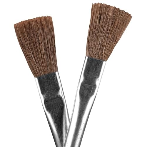 Performance Tool W1147 6" Acid Brush Set (2 Pieces) - Disposable, Horsehair Bristles, Sturdy Metal Handles
