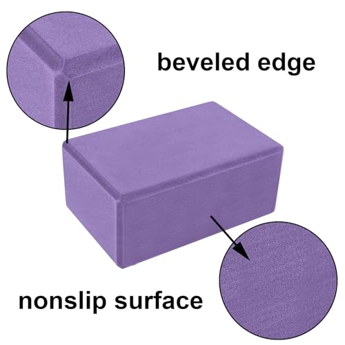EVA Foam Yoga Blocks - 2 Pack 4x6x9 Inch - Black