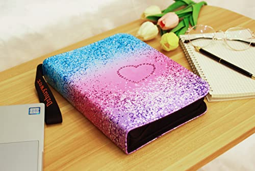 Dzhuywer 4-Pocket Card Binder with 50 Removable Sleeves - Pink-Love Edition