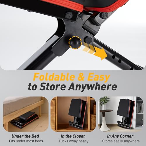 Adjustable Weight Bench - Foldable Incline Press, 795 lbs Capacity - Jet Black