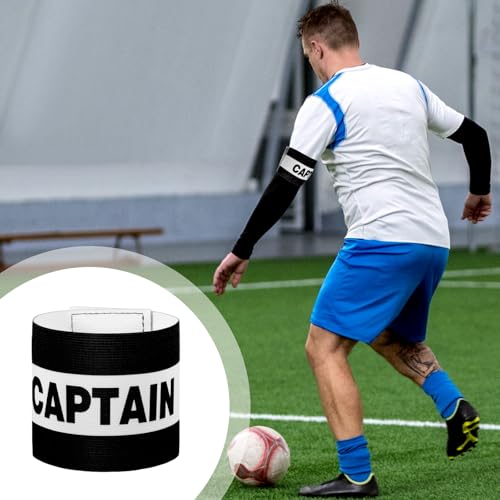 3PCS Adjustable Captain Armbands - Durable Elastic Soccer Field Band (Black)