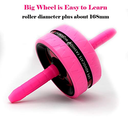 Ab Roller Wheel Set for Abs Workout - Includes Knee Mat & Jump Rope - Pink