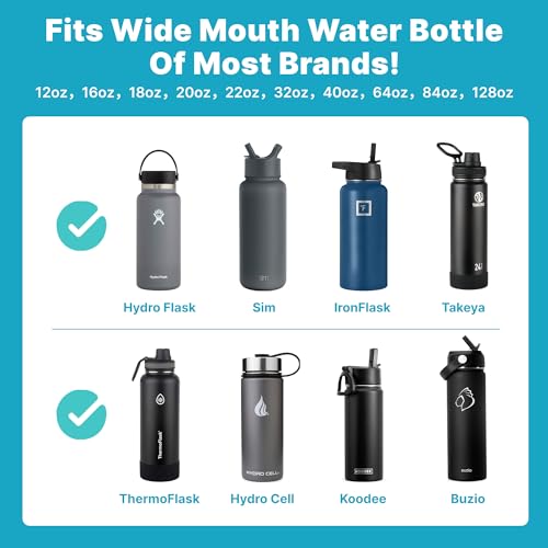 Straw Cap Replacement Lid for Hydro Flask & Takeya Wide Mouth Water Bottles