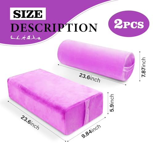 Yoga Bolster Pillow Set - Rectangular & Cylinder Supports for Meditation