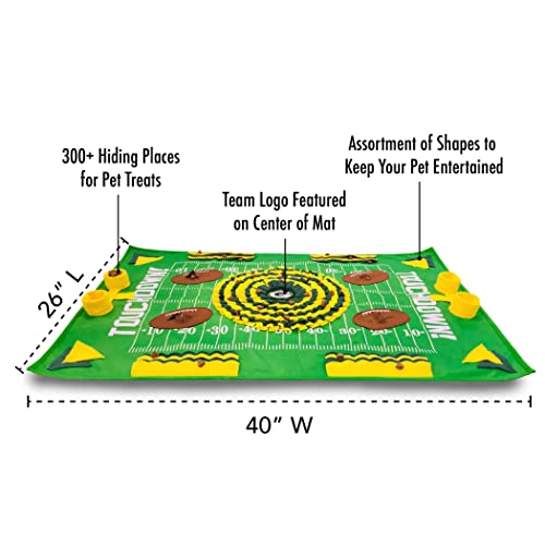 NFL Green Bay Packers Dog Snuffle Mat - 40 x 26 Inches Interactive Feeder