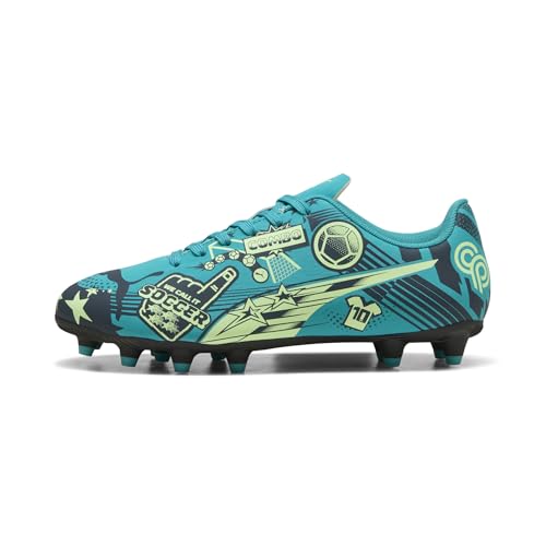 Puma Unisex-Child Christian Pulisic Soccer Cleats - Ultra Firm Ground, Deep Aqua-Marine Blue & Green, Size 3