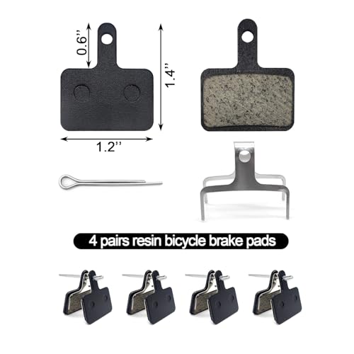 Bicycle Disc Brake Pads - 4 Pairs Resin Replacement Pads