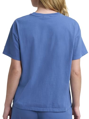 Champion Women's Classic Short Sleeve T‑Shirt - Loose Fit with Coastal Fjord Tonal Script Logo, Medium