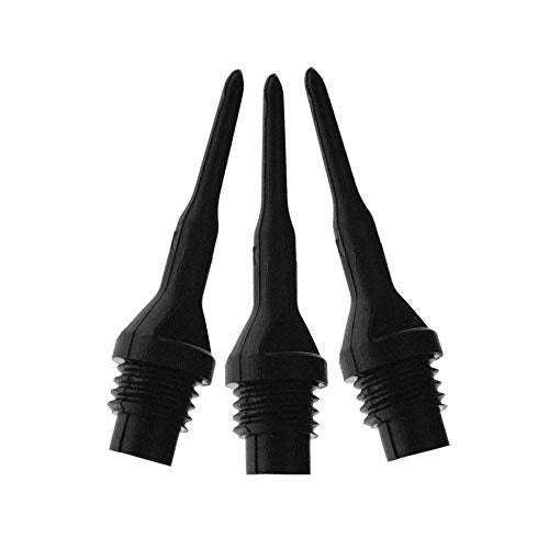 Tufflex II 1/4" Thread Soft Tip Dart Points - Black - 100 Pack