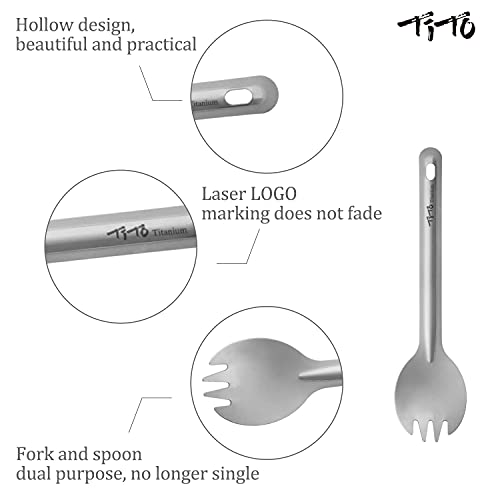 Lightweight Titanium Spork - Sandblasting Spork for Camping