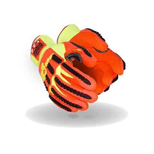MAGID T-REX Arctic Series ANSI A5 Cut-Resistance, Thermal Impact Gloves, 1 Pair, Waterproof, Hi-Viz Yellow/Orange, Size 8/Medium