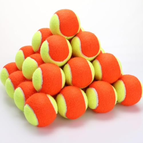 Foilswirl 30 Pack Low Compression Tennis Balls for Beginners & Practice