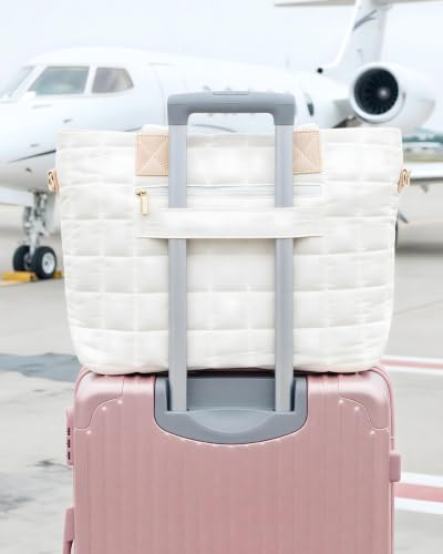 Custom Quilted Puffer Laptop Tote Bag Set with Mini Pouch - Waterproof Nylon