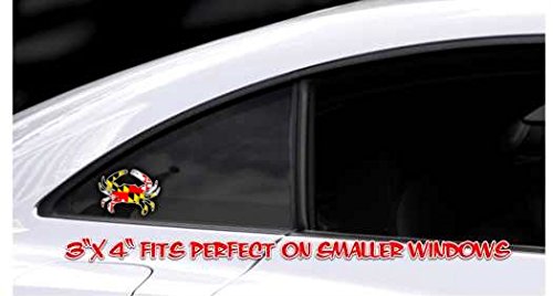 Maryland Flag Blue Crab Vinyl Decal Sticker Set of 4 - 3x4
