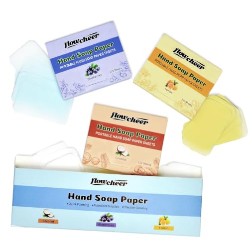 Paper Soap Sheets - 360 Pcs Variety in Lemon, Coconut & Blueberry Scents
