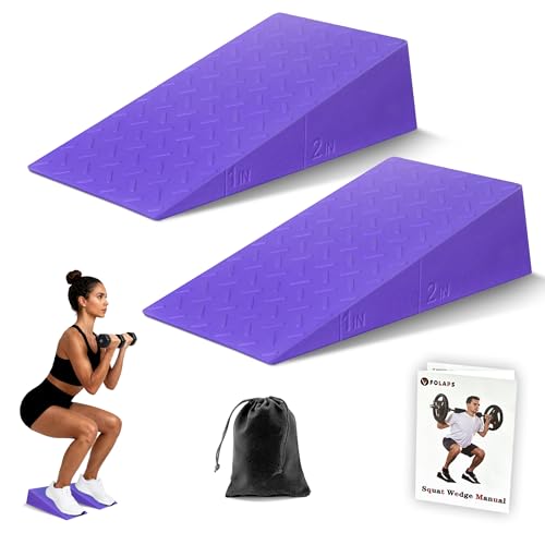 Squat Wedge Block with Guide - Heel Elevated Squat Board - Purple