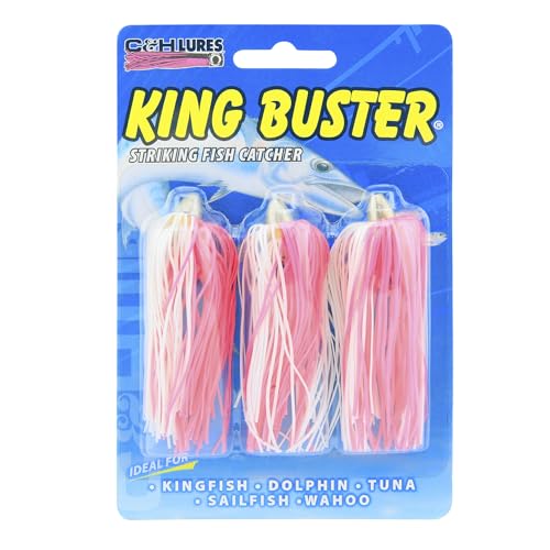 King Buster Fishing Lure - 2.5-Inch Pink/White - 3 Pack