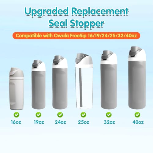 4-Pack Replacement Stoppers for Owala FreeSip Bottles - Blue, Purple, Green, Orange, Yellow