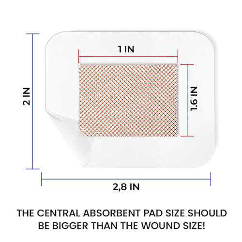 Sterile Waterproof Adhesive Wound Dressings - 2x3 Inch, Pack of 5