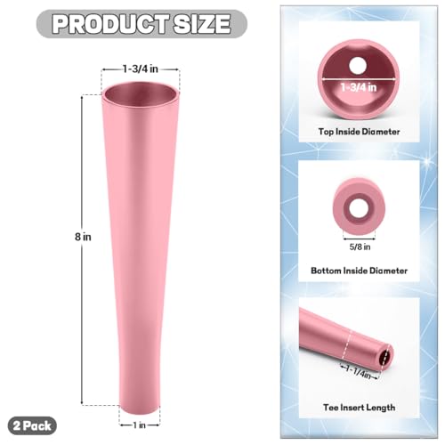 Pink Baseball & Softball Batting Tee Topper Replacement - Universal Rubber Ball Rest for Training, 2 Pack