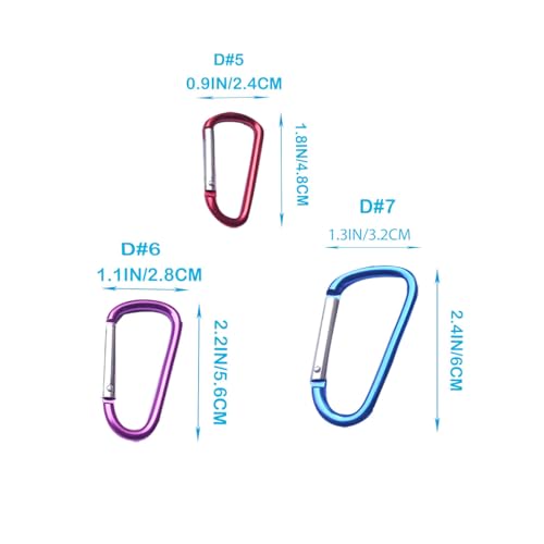 12-Piece Aluminum D-Ring Carabiner Clips - Lightweight & Durable