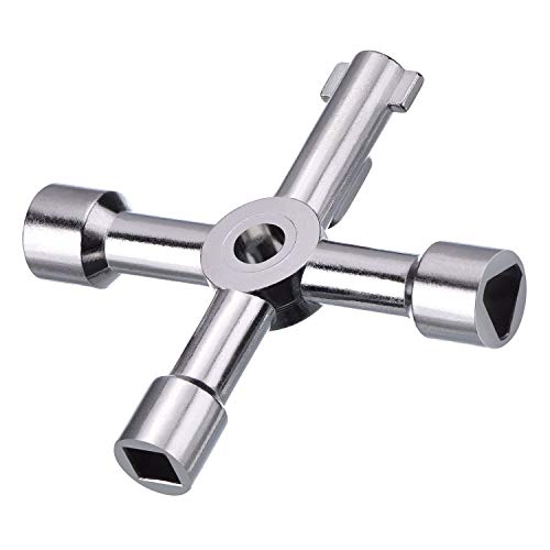 4-Way Utility Key Set for Water Meter & Cabinet Access - 2 Pack