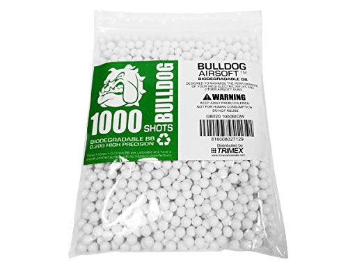 1000 Biodegradable Airsoft Pellets 0.20g - 6mm White BBs