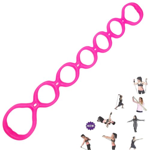 LACANEA Pink Adjustable Resistance Exercise Band Set for Full Body Workout & Physical Therapy