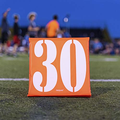 Football Field Yard Markers Set - 11 High Visibility Weighted Markers