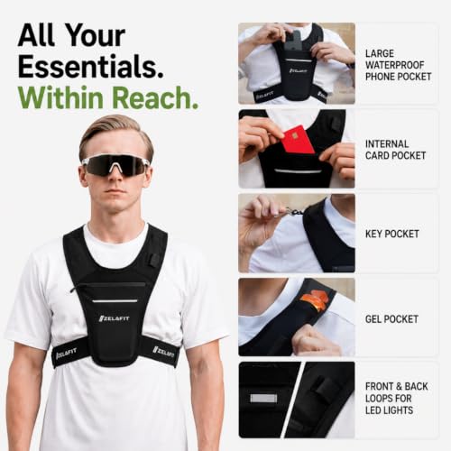 Lightweight Running Phone Holder Vest - Secure Fit for All Smartphones
