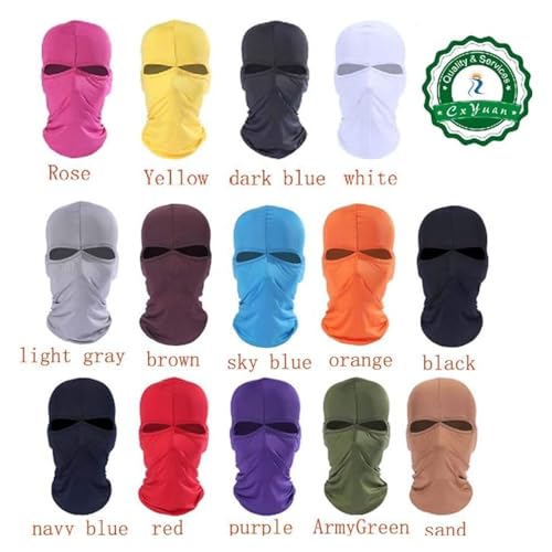 5-Pack Thermal Full Face Mask for Cold Weather Cycling & Running - Sand