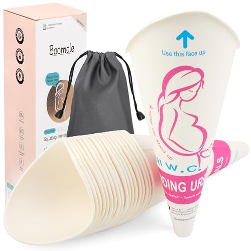 20 Pack Disposable Female Urinal Funnels for Travel - Stand Pee Cup