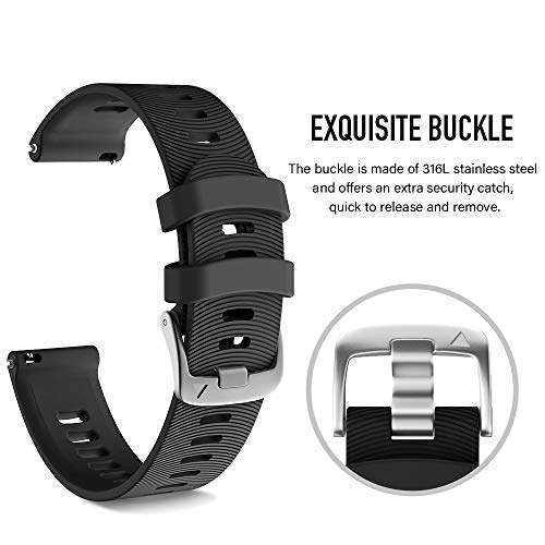 Soft Silicone Replacement Band for Garmin Smartwatches - Black