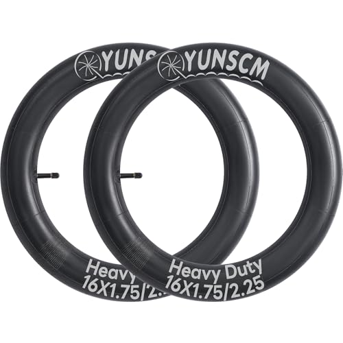 16" Heavy Duty Bike Tubes - 2 Pack Butyl Inner Tubes