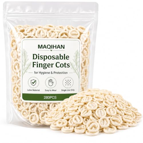 280PCS Disposable Rubber Finger Cots - Protective Finger Sleeves