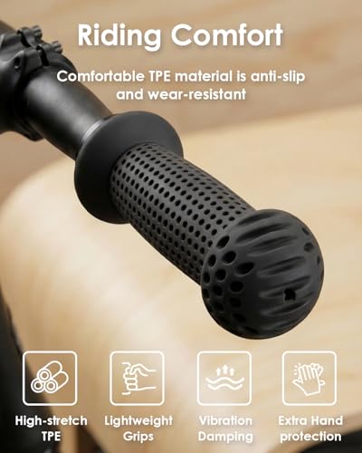 Kids Bike Grips - 100mm Bicycle Handlebar Grips - Black
