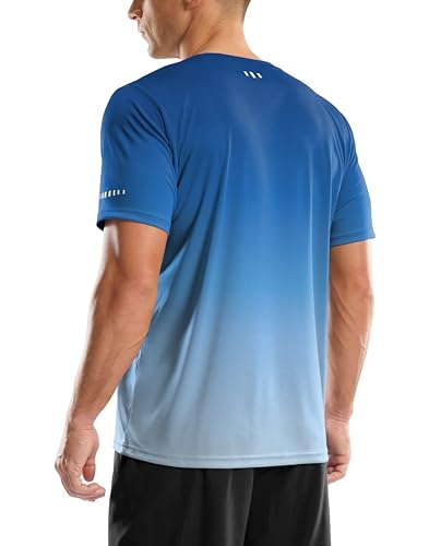 Men's UPF 50+ Sun Protection Rash Guard - 3X-Large Gradient Blue