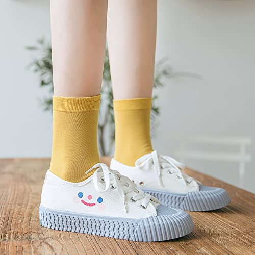 DZALS Women’s Multi-Color Cotton Crew Socks - 10 Pairs Breathable Casual & Sport Socks