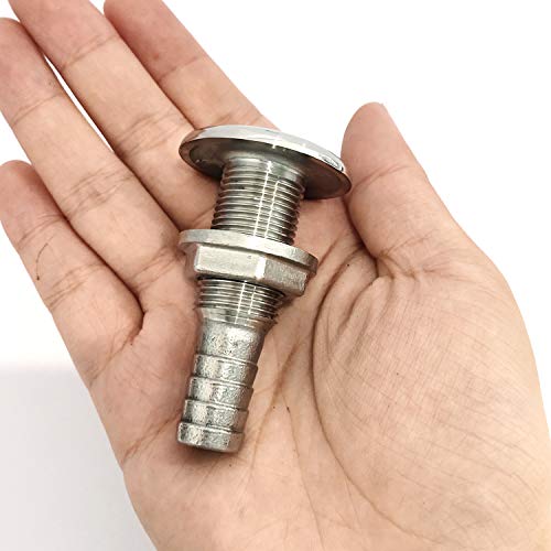 316 Stainless Steel Thru-Hull Fitting 3/8IN I.D. Marine Boat Plumbing Hardware