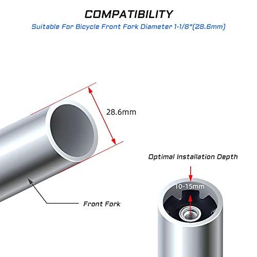 Bike Headset Star Nut - 6 Pack, Steel, 1-1/8" Diameter